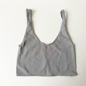 FREE PEOPLE silver crop tank